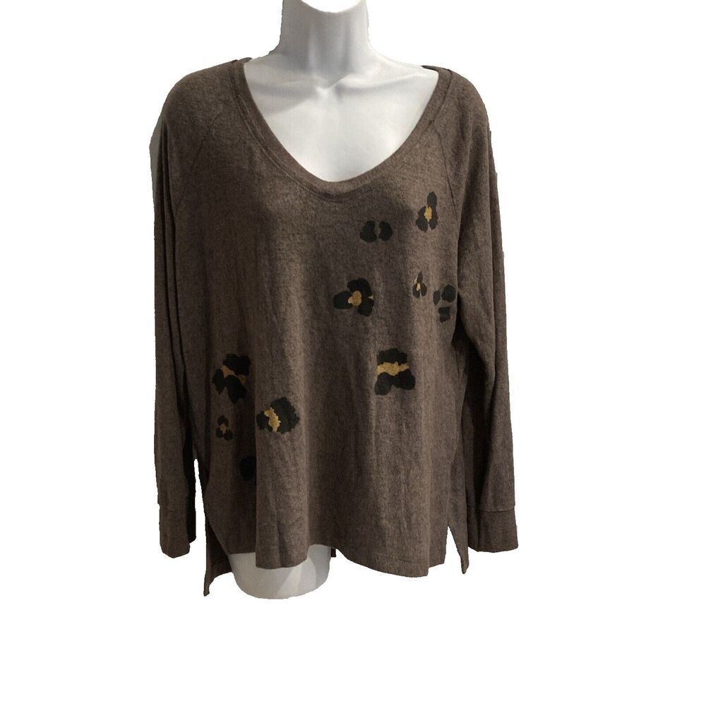 Anthropologie Maronie Women Sweater Size S Gray Oversized Long Sleeve V-Neck NWT